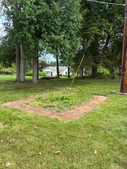 Yard graded to clean bare ground after removal